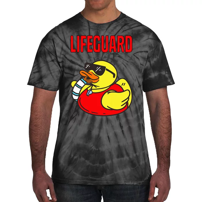 Rubber Duck Graphic Parody Lifeguard Tie-Dye T-Shirt