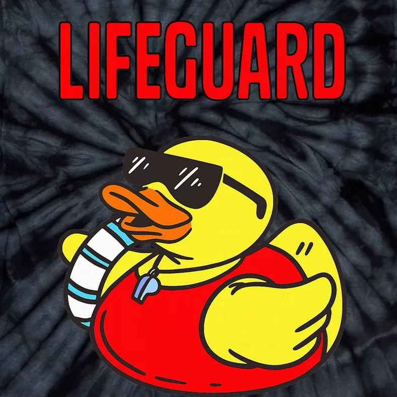 Rubber Duck Graphic Parody Lifeguard Tie-Dye T-Shirt