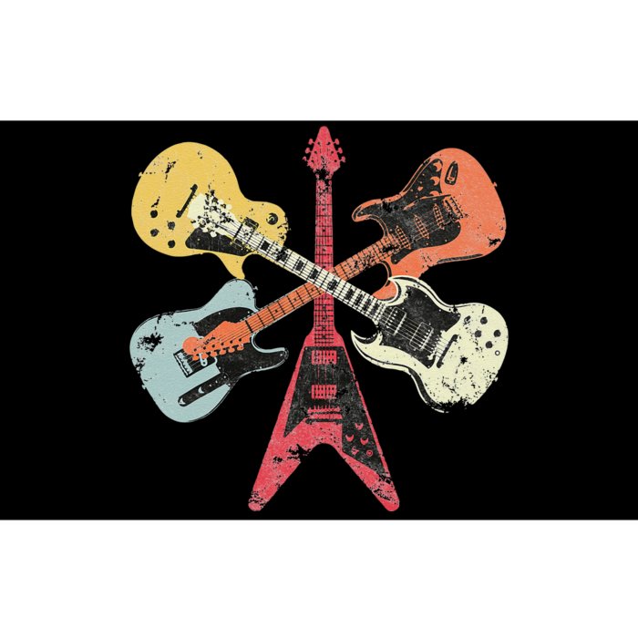 Retro Distressed Guitar Collection Rock Music Fan Bumper Sticker