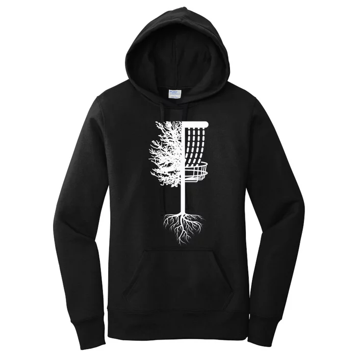 Retro Disc Golf Basket Tree Frisbee Golf Matching Women's Pullover Hoodie