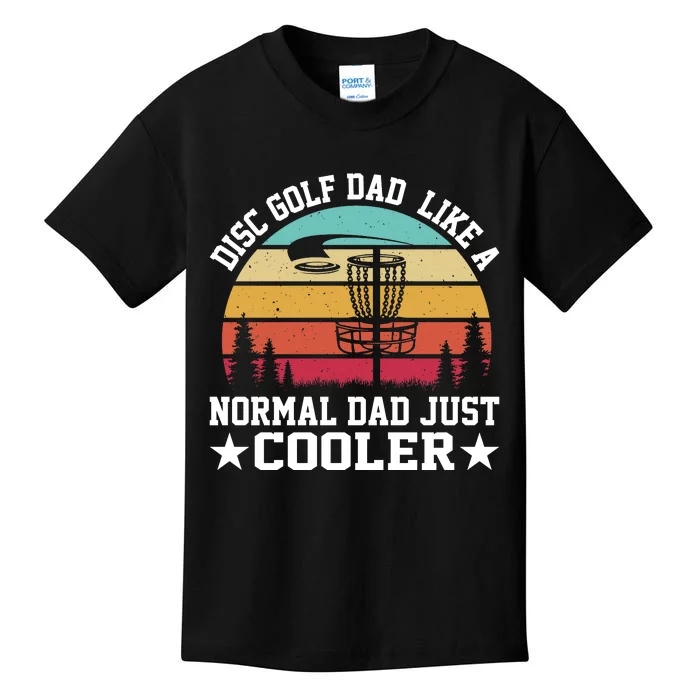 Retro Disc Golf Dad Like Normal Dad Just Cooler Frisbee Kids T-Shirt