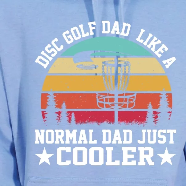 Retro Disc Golf Dad Like Normal Dad Just Cooler Frisbee Unisex Surf Hoodie