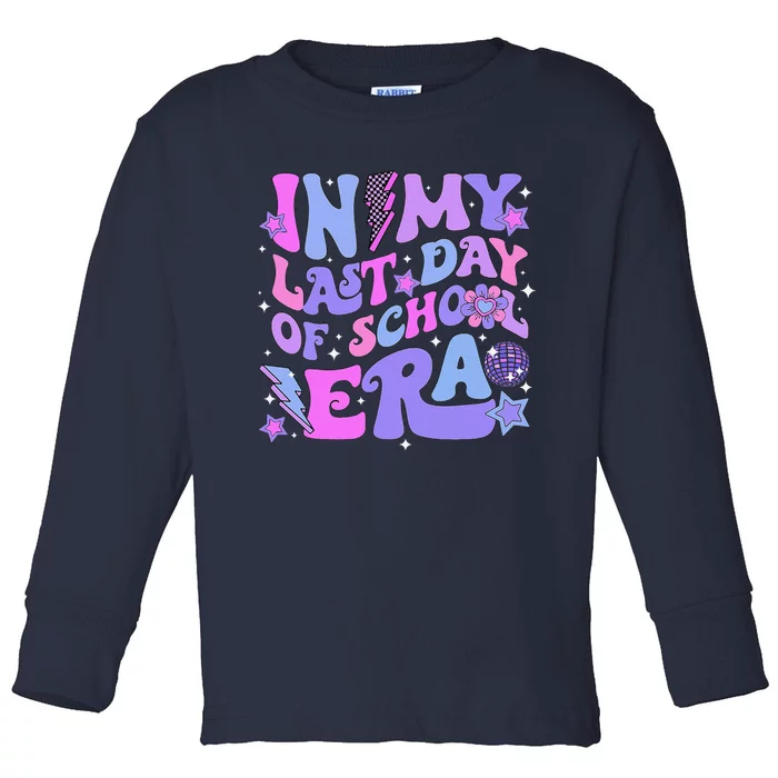 Retro Disco Groovy Hello Summer In My Last Day Of School Era Toddler Long Sleeve Shirt