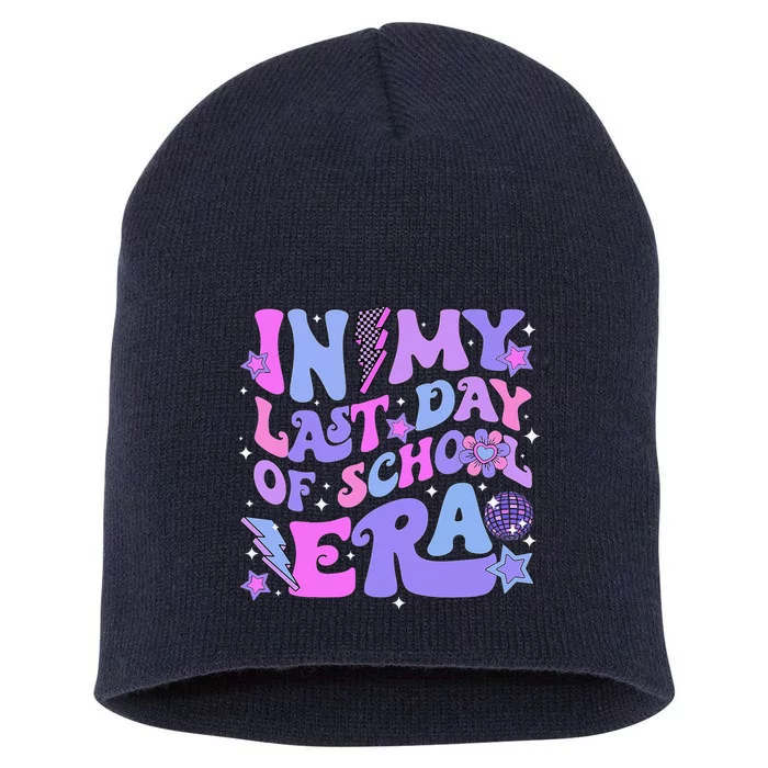 Retro Disco Groovy Hello Summer In My Last Day Of School Era Short Acrylic Beanie