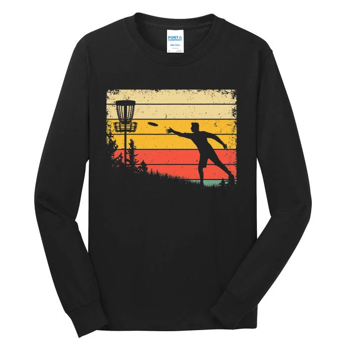 Retro Disc Golf Funny Hit Trees and Curse Disc Golf Tall Long Sleeve T-Shirt