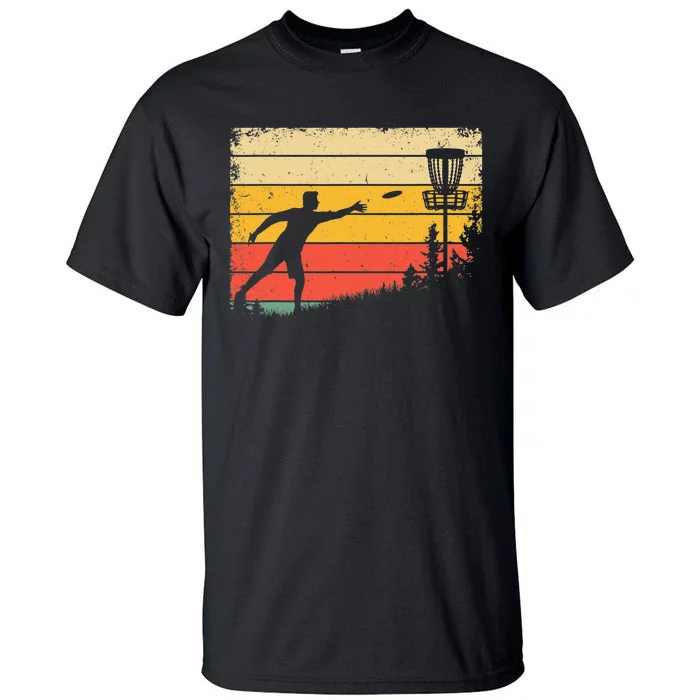 Retro Disc Golf Funny Hit Trees and Curse Disc Golf Tall T-Shirt