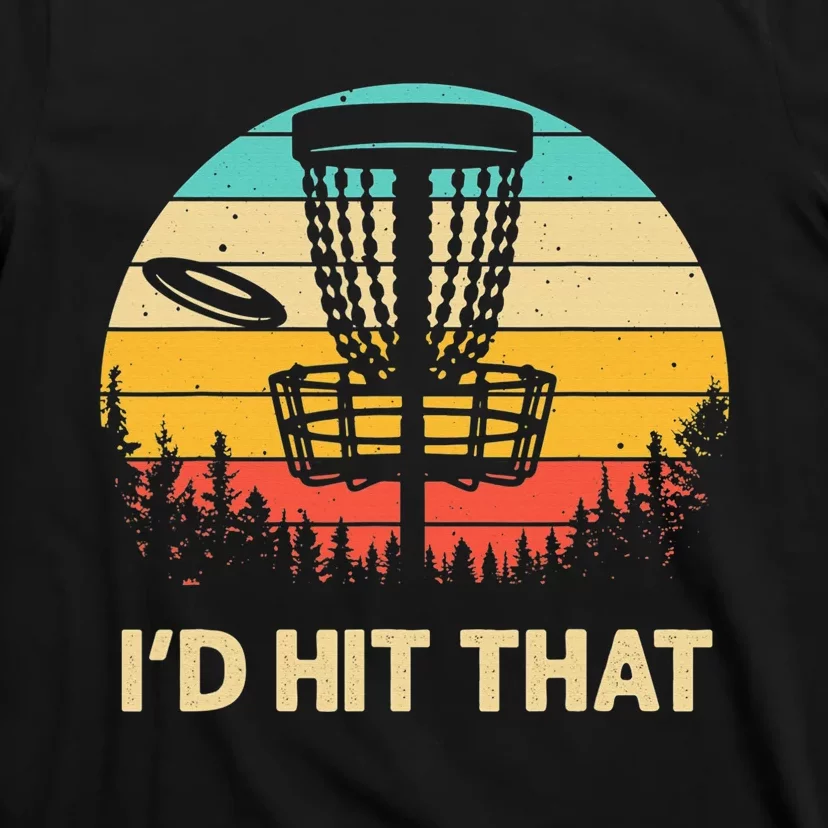 Retro Disc Golf Funny Hit Trees and Curse Disc Golf T-Shirt