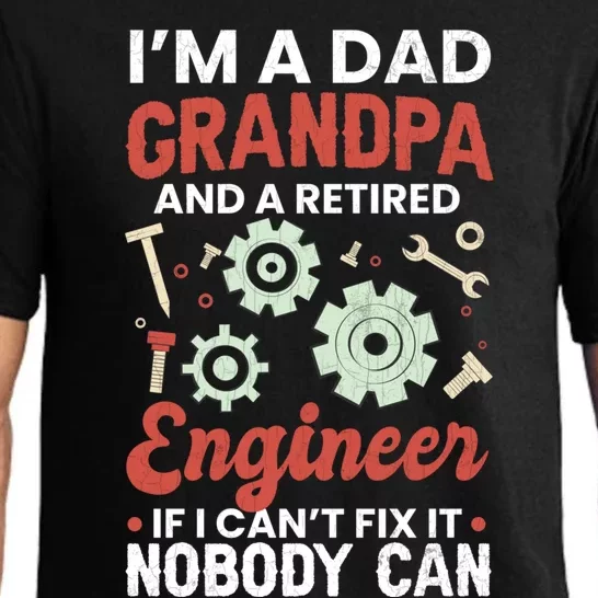 Retired Dad Grandpa Engineer Funny Engineering Graphic Gift Pajama Set