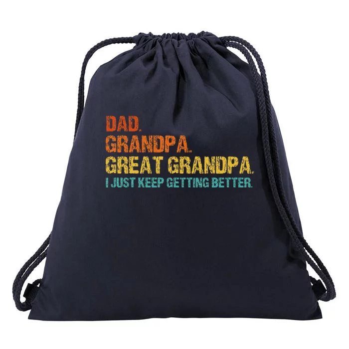 Retro Dad Grandpa Great Grandpa Fathers Day Funny Drawstring Bag