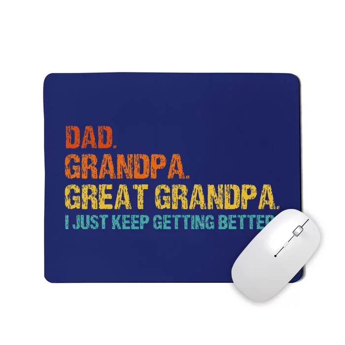 Retro Dad Grandpa Great Grandpa Fathers Day Funny Mousepad