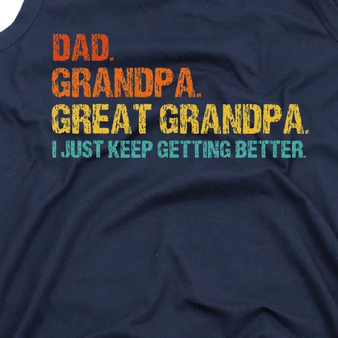 Retro Dad Grandpa Great Grandpa Fathers Day Funny Tank Top