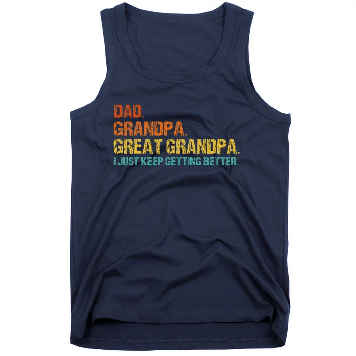 Retro Dad Grandpa Great Grandpa Fathers Day Funny Tank Top