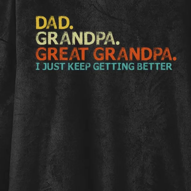 Retro Dad Grandpa Great Grandpa Fathers Day Funny Hooded Wearable Blanket