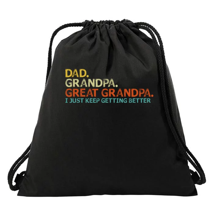 Retro Dad Grandpa Great Grandpa Fathers Day Funny Drawstring Bag