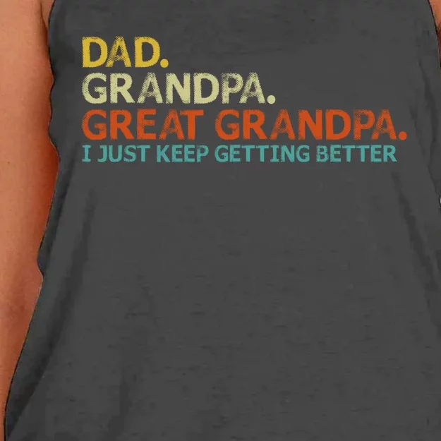 Retro Dad Grandpa Great Grandpa Fathers Day Funny Women's Knotted Racerback Tank