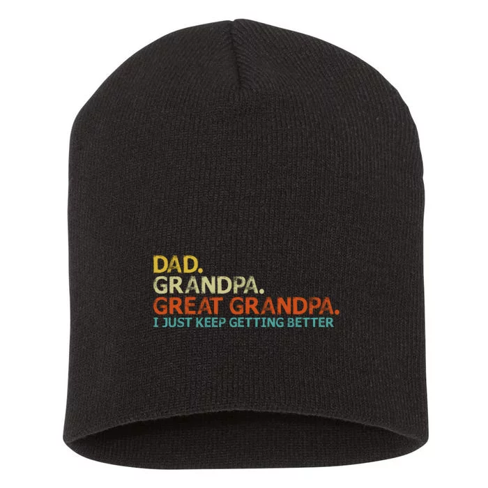 Retro Dad Grandpa Great Grandpa Fathers Day Funny Short Acrylic Beanie