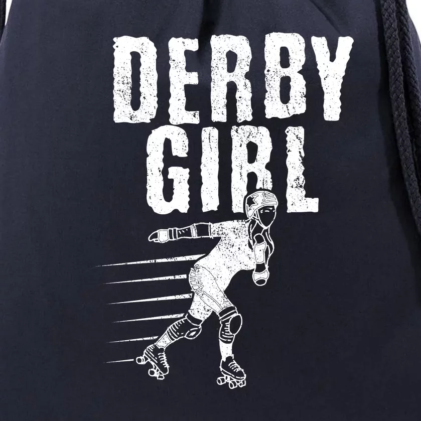 Roller Derby Girl Funny For Girl Who Dont Play Nice Drawstring Bag