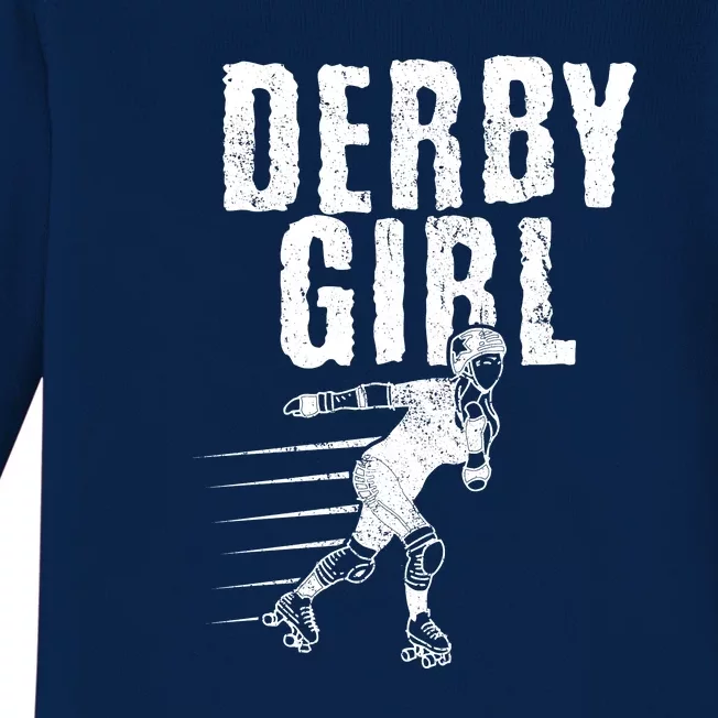 Roller Derby Girl Funny For Girl Who Dont Play Nice Baby Long Sleeve Bodysuit