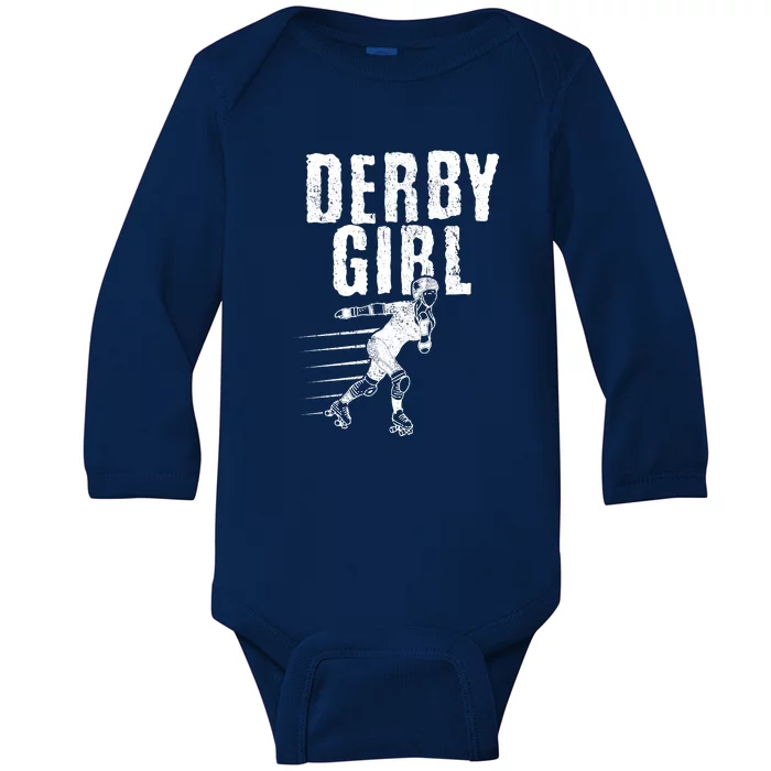 Roller Derby Girl Funny For Girl Who Dont Play Nice Baby Long Sleeve Bodysuit