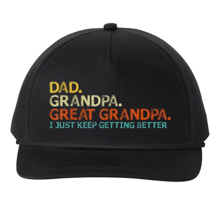 Retro Dad Grandpa Great Grandpa Fathers Day Funny Snapback Five-Panel Rope Hat