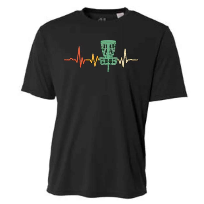 Retro DIsc Golf Shirt, Vintage Heartbeat Disc Golf Basket Cooling Performance Crew T-Shirt