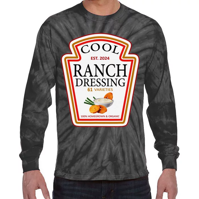 Ranch Dressing Group Condiment Family Matching Halloween Tie-Dye Long Sleeve Shirt