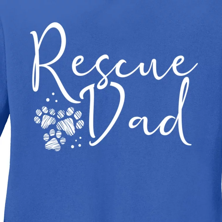 Rescue Dad Gift Dog Cat Animal Rescuing Fathers Day Gift Ladies Long Sleeve Shirt