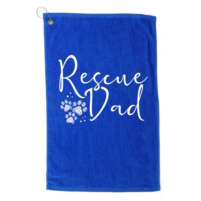 Rescue Dad Gift Dog Cat Animal Rescuing Fathers Day Gift Platinum Collection Golf Towel