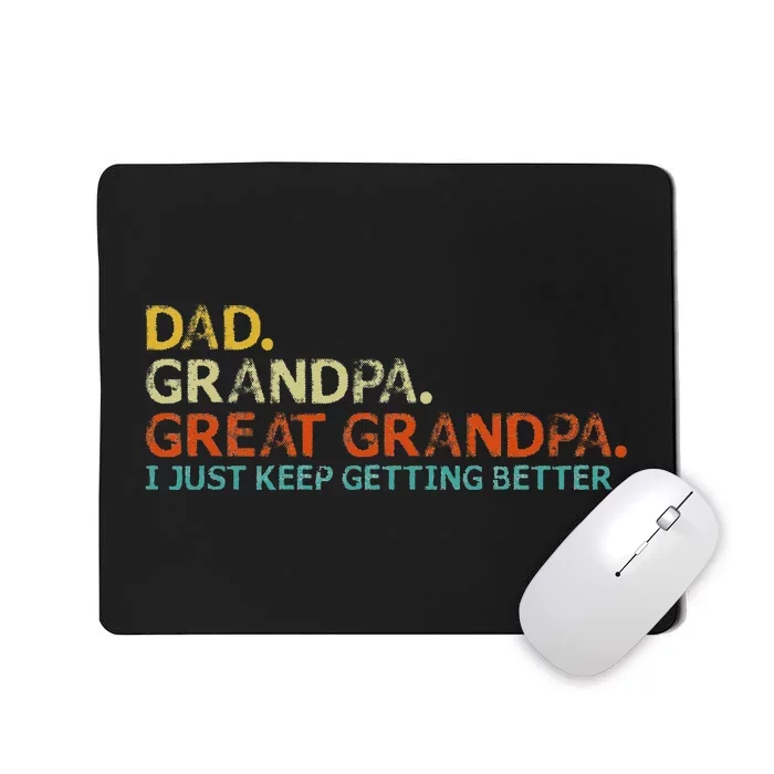 retro dad grandpa great grandpa fathers day funny Mousepad