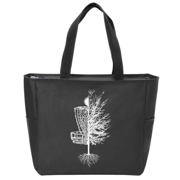 Retro Disc Golf Stupid Tree Funny Frisbee Golf Gift Zip Tote Bag