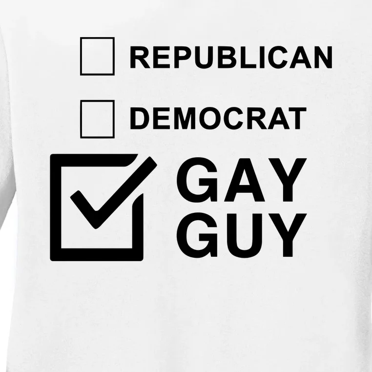 Republican Democrat Gay Guy Limited Ladies Long Sleeve Shirt