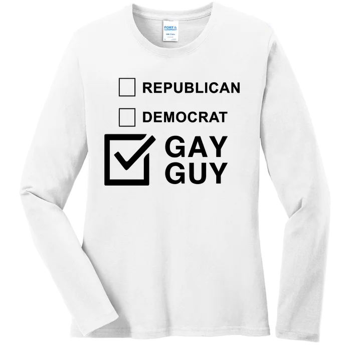 Republican Democrat Gay Guy Limited Ladies Long Sleeve Shirt