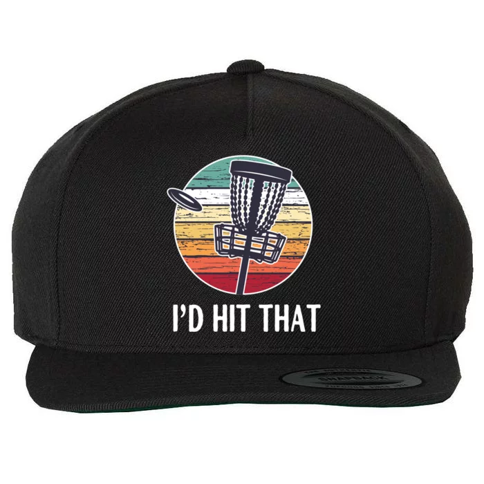 Retro Disc Golf Sporgreat Gift I'd Hit That Sunset Vintage Gift Wool Snapback Cap