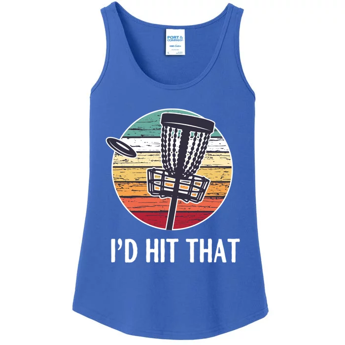 Retro Disc Golf Sporgreat Gift I'd Hit That Sunset Vintage Gift Ladies Essential Tank