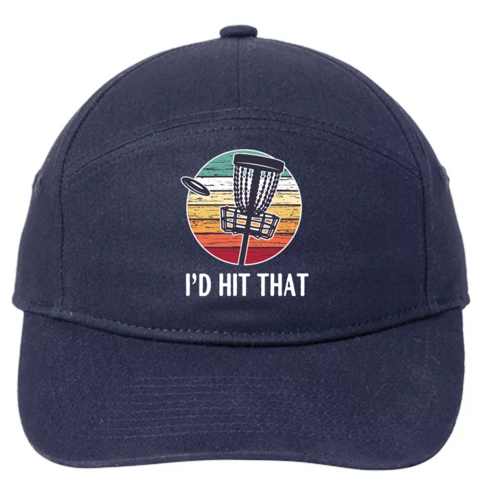 Retro Disc Golf Sporgreat Gift I'd Hit That Sunset Vintage Gift 7-Panel Snapback Hat