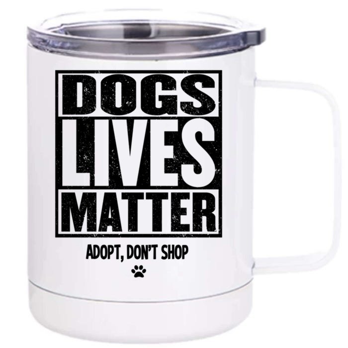 Rescue Dog Gift Mom Dad Dogs Paw Veterinarian Vet Tech Gift Front & Back 12oz Stainless Steel Tumbler Cup