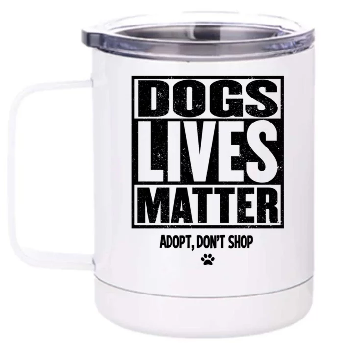 Rescue Dog Gift Mom Dad Dogs Paw Veterinarian Vet Tech Gift Front & Back 12oz Stainless Steel Tumbler Cup