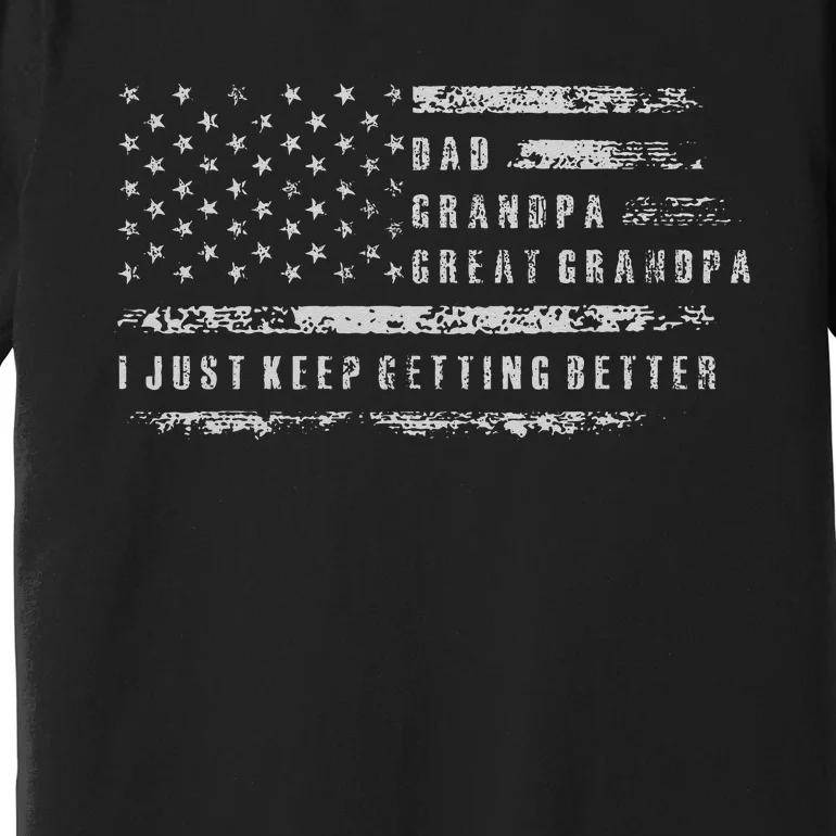 Retro Dad Grandpa Great Grandpa Fathers Day Funny Premium T-Shirt