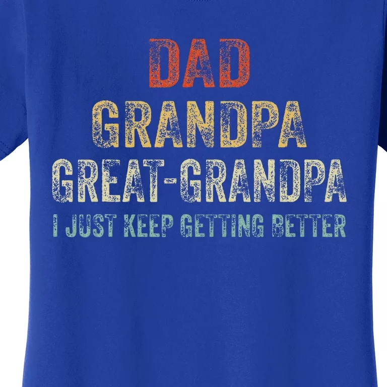 Retro Dad Grandpa Great Grandpa I Just Keep Getting Better Women's T-Shirt