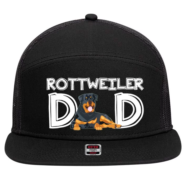 Rottweiler Dad Gift Fathers Day Rottweiler 7 Panel Mesh Trucker Snapback Hat