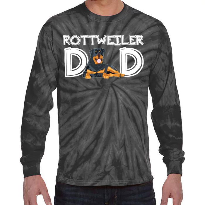 Rottweiler Dad Gift Fathers Day Rottweiler Tie-Dye Long Sleeve Shirt