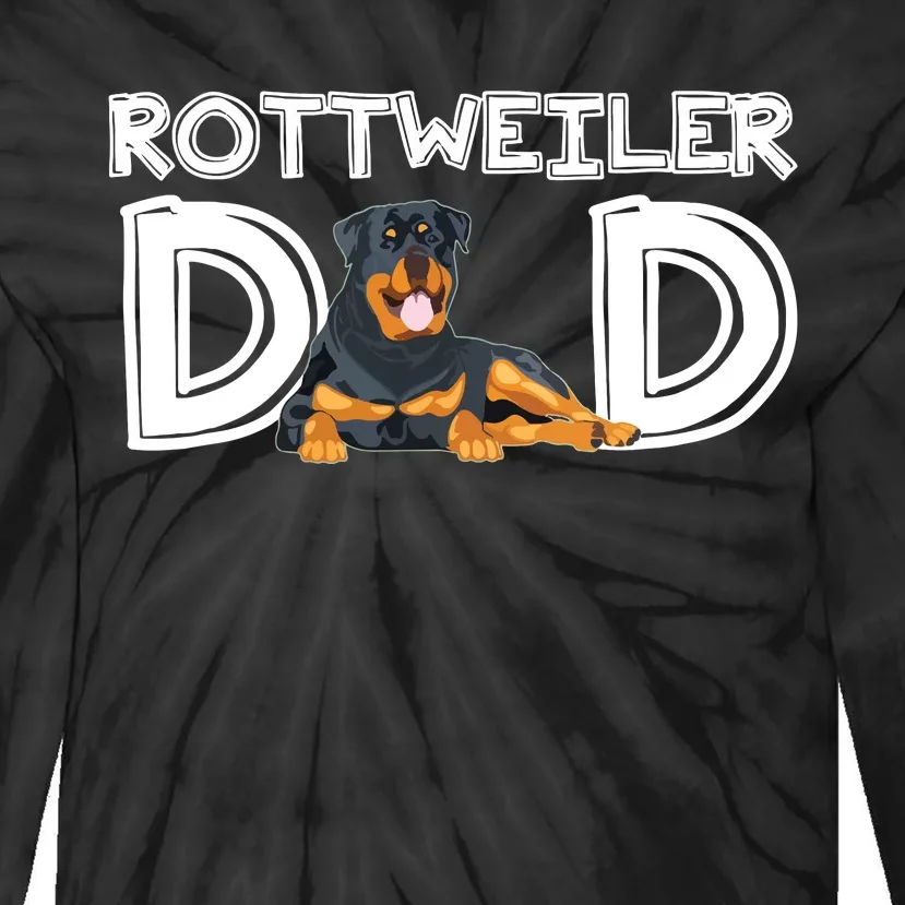 Rottweiler Dad Gift Fathers Day Rottweiler Tie-Dye Long Sleeve Shirt