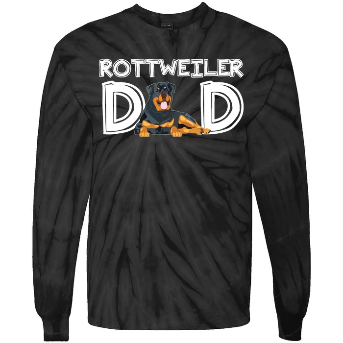 Rottweiler Dad Gift Fathers Day Rottweiler Tie-Dye Long Sleeve Shirt