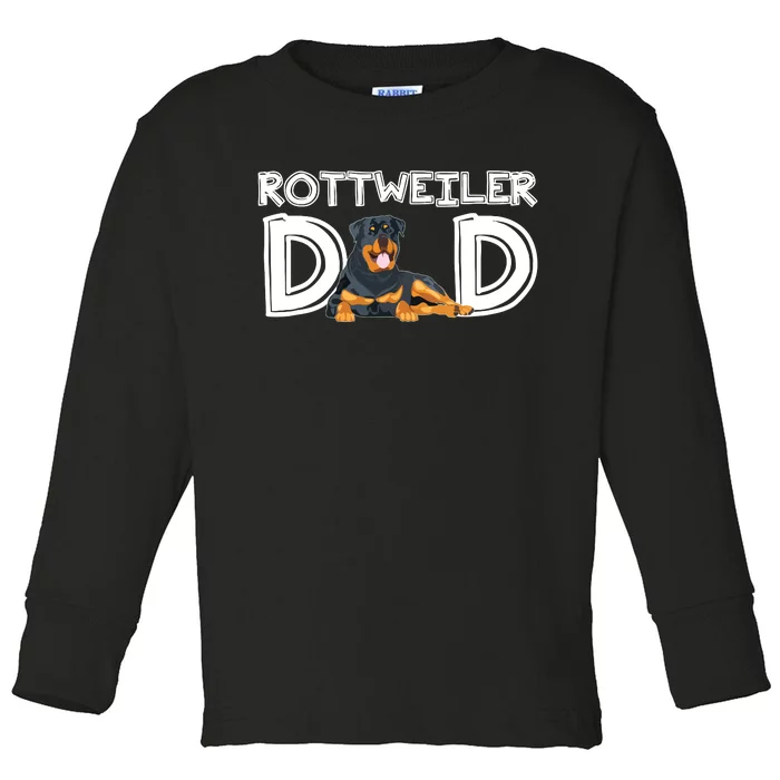 Rottweiler Dad Gift Fathers Day Rottweiler Toddler Long Sleeve Shirt