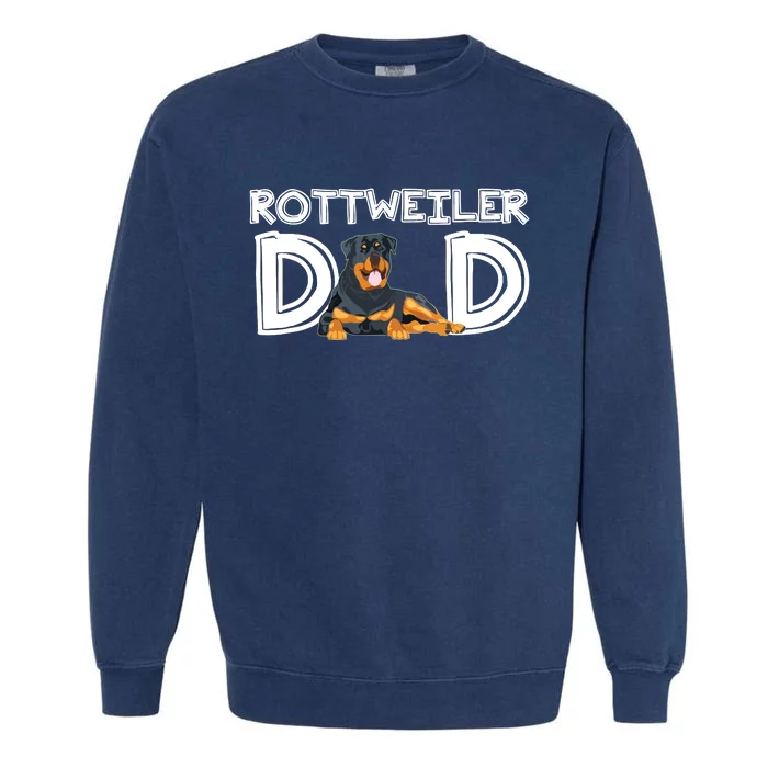 Rottweiler Dad Gift Fathers Day Rottweiler Garment-Dyed Sweatshirt