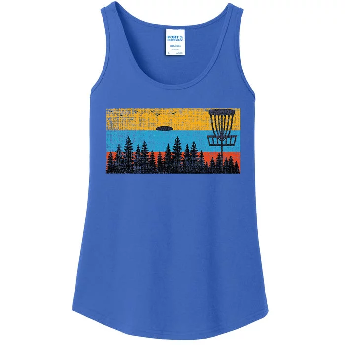 Retro Disc Golf Frolf Frisbee Vintage 70s 80s Ladies Essential Tank