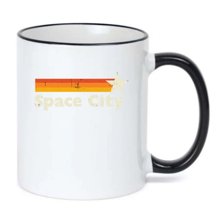 Retro Distressed Houston Baseball Space City Black Color Changing Mug