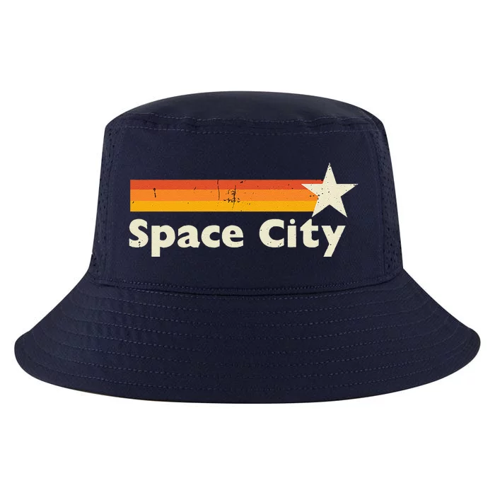 Retro Distressed Houston Baseball Space City Cool Comfort Performance Bucket Hat