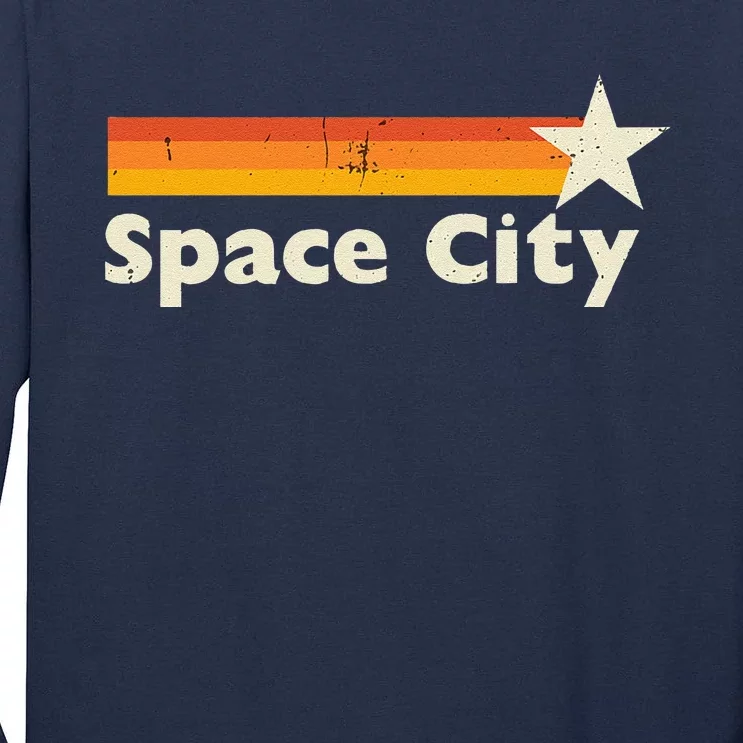 Retro Distressed Houston Baseball Space City Tall Long Sleeve T-Shirt