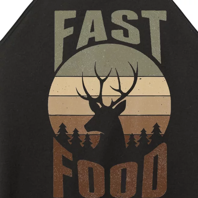 Retro Deer Hunting Fast Food Funny Gift For Hunters Women’s Perfect Tri Rocker Tank